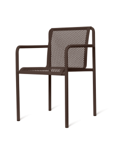 FERM LIVING krzesło ogrodowe z podłokietnikami DAPPLE ciemna czekolada