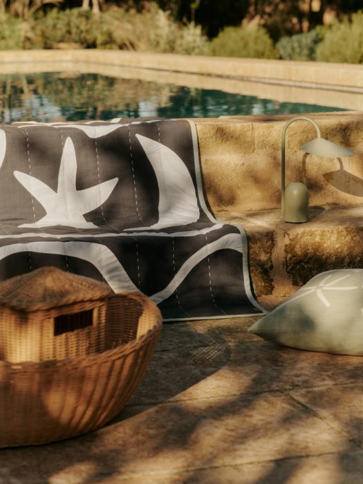 FermLiving_SS25_KoveAppliqueQuiltedBlanket_CharcoalElmGreen_1104270726_KoveAppliqueCushion_ElmGreen_1104270724_1104270868_ArumPortableLamp_TeaGreen_1104271023.jpg