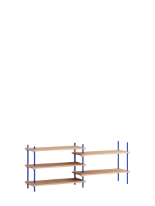 MOEBE system regałowy s.65.2.A dąb | głęboki niebieski 