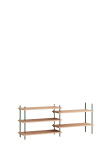 MOEBE system regałowy s.65.2.A dąb | sosnowa zieleń