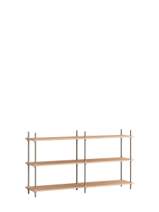 MOEBE system regałowy s.85.2.B dąb | ciepły szary 