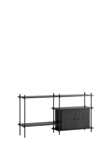 MOEBE system regałowy s.85.2.C czarny dąb | czarny 