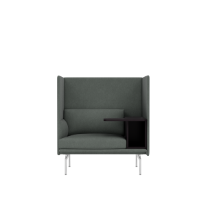 MUUTO fotel ze stolikiem OUTLINE HIGHBACK WORK RIGHT 120 SH45 aluminium / różne kolory