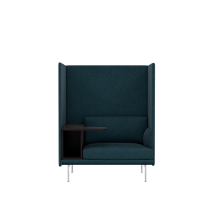 MUUTO fotel ze stolikiem OUTLINE HIGHBACK WORK LEFT 140 SH40 aluminium / różne kolory