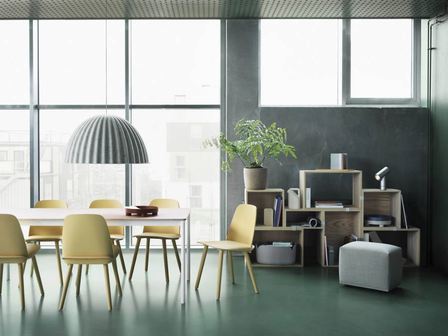 nerd-chair-sand-yellow-stacked-oak-under-the-bell-lamp-echo-pouf-remix-123-beam-lamp-muuto-org_7.jpg