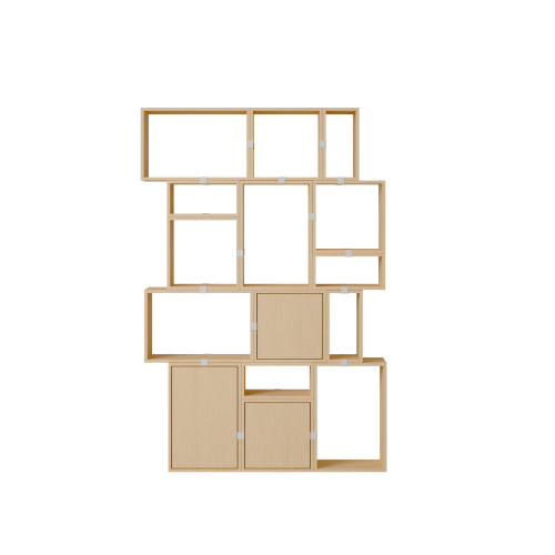 MUUTO półka STACKED BOOKCASE konfiguracja 2 dębowa