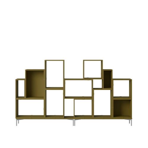 MUUTO półka STACKED BOOKCASE konfiguracja 3 brązowo-zielona