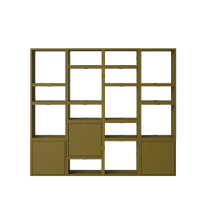 MUUTO półka STACKED BOOKCASE konfiguracja 4 brązowo-zielona