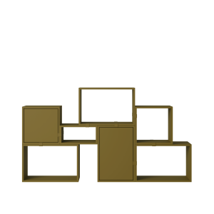 MUUTO półka STACKED BOOKCASE konfiguracja 6 brązowo-zielona