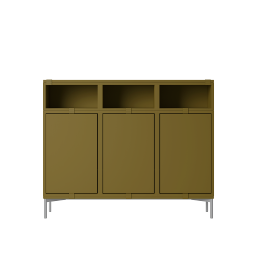 MUUTO półka STACKED SIDEBOARD konfiguracja 3 brązowo-zielona