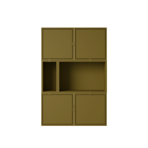 MUUTO półka STACKED SIDEBOARD konfiguracja 4 brązowo-zielona