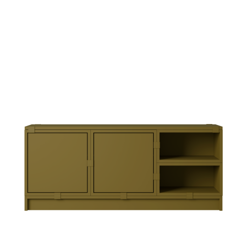 MUUTO półka STACKED HALLWAY konfiguracja 2 brązowo-zielona