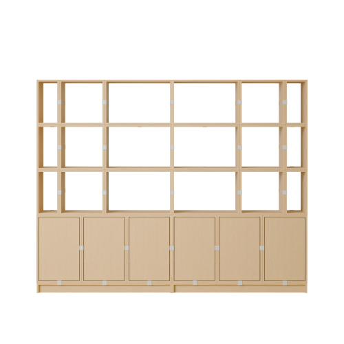 MUUTO półka STACKED OFFICE konfiguracja 2 dębowa