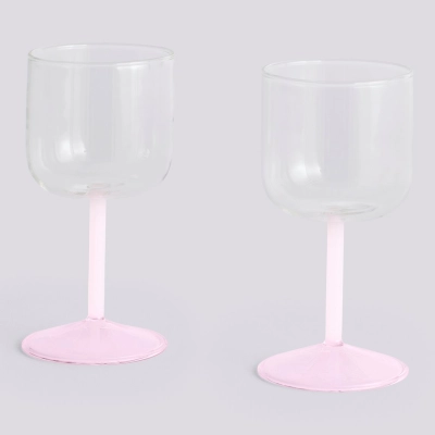 HAY kieliszki do wina TINT transparentno-różowe (zestaw 2 szt)  