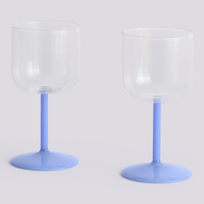 HAY kieliszki do wina TINT transparentno-niebieskie (zestaw 2 szt) 