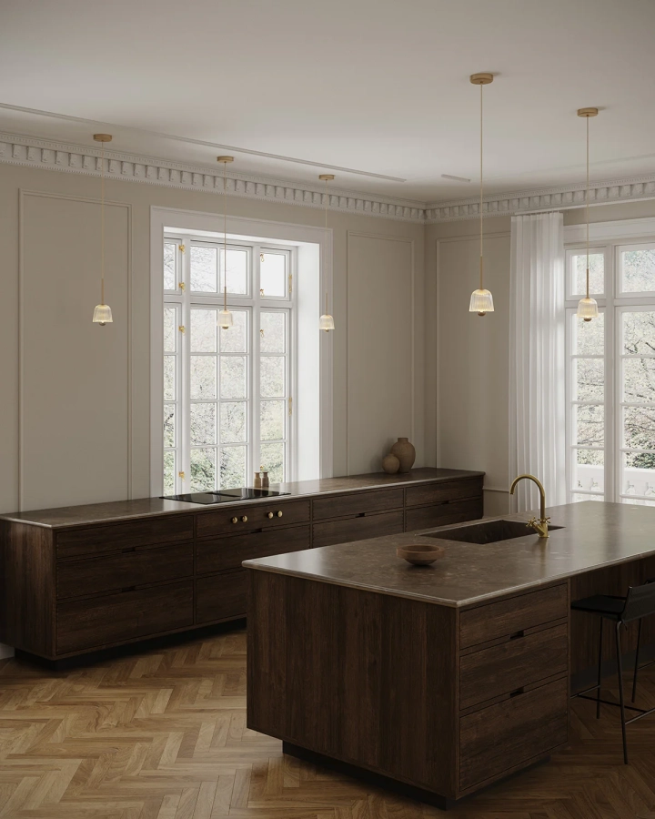 Nuura_Asteea_1_Pendant_Satin_brass_Riffled_clear_Kitchen.jpg.webp