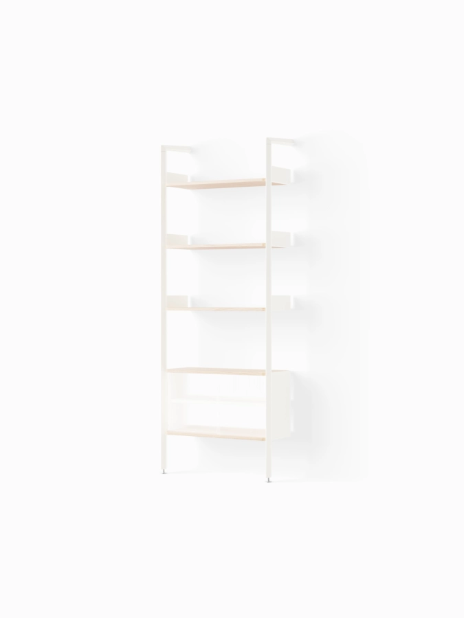 146227A542_Rombe_IF3_Alabaster uprights_Oak shelves_Oak cabinet with shelf Duży.png