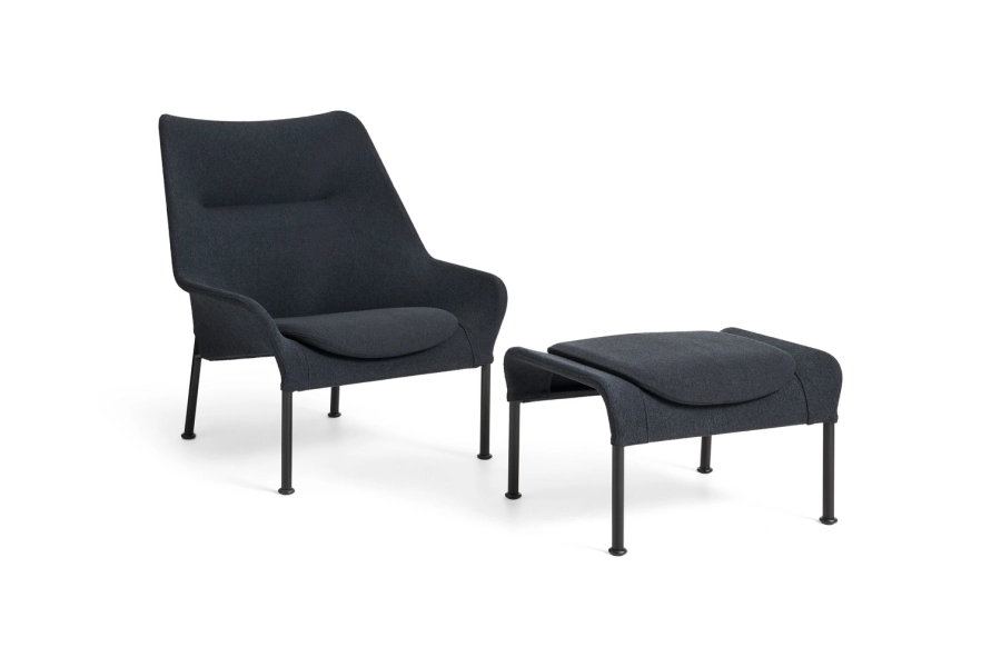 O2 Lounge Chair w. seat cushion soft and O2 Ottoman black_black powder coated steel base.jpg