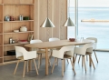 Layout Armchair 222 wb lacquered oak cream white shell wb lacquered oak base_Compass Pendant 430 brushed alu_Annex Table Oblong wb lacquered oak.jpg
