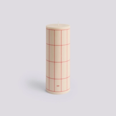 HAY świeca COLUMN L off-white - czerwony