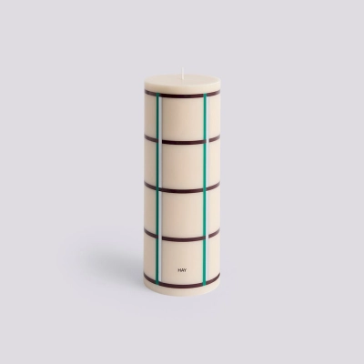 HAY świeca COLUMN L off white - zielony - bordowy - srebrny 