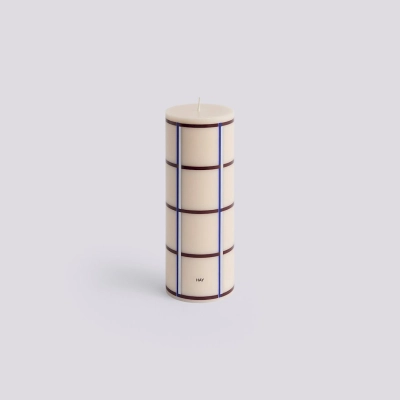 HAY świeca COLUMN M off white - bordowy - granatowy - srebrny 