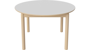 BOLIA stół RONYA okrągły nierozkładany 122 cm dąb bielony | biały laminat 