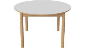 BOLIA stół RONYA okrągły nierozkładany 122 cm dąb naturalny | biały laminat  
