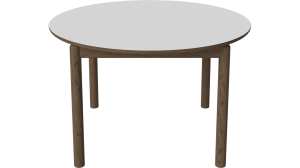 BOLIA stół RONYA okrągły nierozkładany 122 cm przydymiony dąb | biały laminat