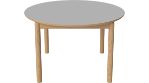 BOLIA stół RONYA okrągły nierozkładany 122 cm dąb naturalny | jasnoszary laminat  