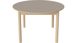 BOLIA stół RONYA okrągły nierozkładany 122 cm dąb bielony | szaro-brązowy laminat 