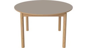 BOLIA stół RONYA okrągły nierozkładany 122 cm dąb naturalny | szaro-brązowy laminat 