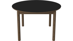 BOLIA stół RONYA okrągły nierozkładany 122 cm przydymiony dąb | czarny laminat 