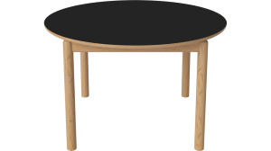 BOLIA stół RONYA okrągły nierozkładany 122 cm naturalny dąb | czarny laminat 
