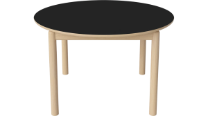 BOLIA stół RONYA okrągły nierozkładany 122 cm dąb bielony | czarny laminat 