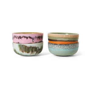 HK LIVING miska ceramiczna RENAISSANCE 70's zestaw 4 sztuk 