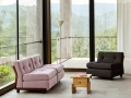 Amanta 2 Seater Yuma 1851 burgundy red shell_Amanta 1 Seater Yuma 1010 anthracite shell_Wood Box Coffee Table oak.jpg