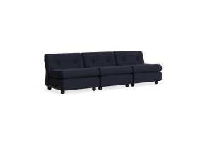 HAY sofa moduł 3 os. - AMANTA ANTHRACITE, tkaninaTURF-BLUE RED MÉLANGE