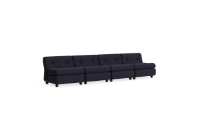 HAY sofa moduł 4 os. - AMANTA ANTHRACITE, tkanina TURF-BLUE RED MÉLANGE