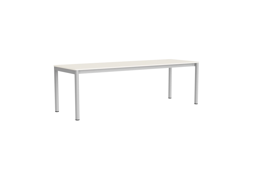 AF205-F299-AT15_Annex Table Flush anodised alu legs and apron L240 x W80 x H75 Really cotton cream tabletop.jpg