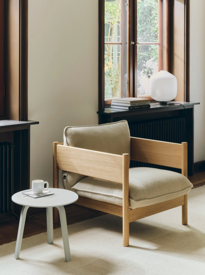 Arbour Club Armchair Turf sand oiled waxed oak_Bella Coffee Table eucalyptus_Aspekt Buoy Table Lamp.jpg