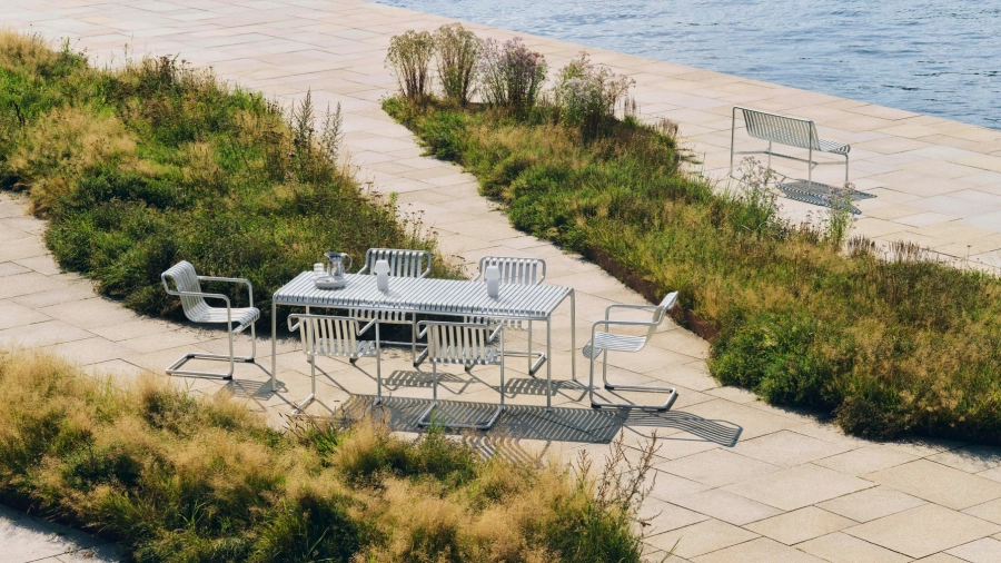 Palissade Cantilever Dining Armchair_Palissade Table L220 hot galvanised_Apollo Portable.jpg