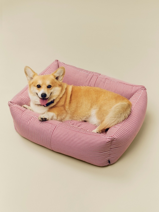 HAY Dogs Bed Zip M red and white stripe_HAY Dogs Collar Flat M-L red and white stripe.jpg