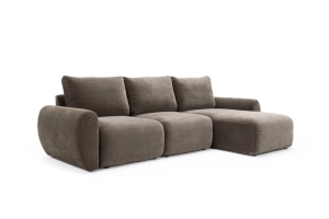 INNOVATION sofa rozkładana NORUM z szezlongiem | zaokrąglone podłokietniki