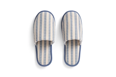 HAY kapcie WAFFLE SLIPPERS - STRIPE COOL dusty blue