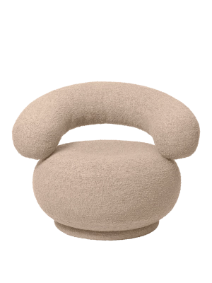 FERM LIVING fotel obrotowy ORBO Bouclé - Natural