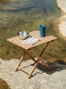 Outdoor Market Folding Table S_Outdoor Market Thermo Mug blue_Outdoor Market Steel Bowl_Outdoor Market Tea Towel beige with blue stripe.jpg
