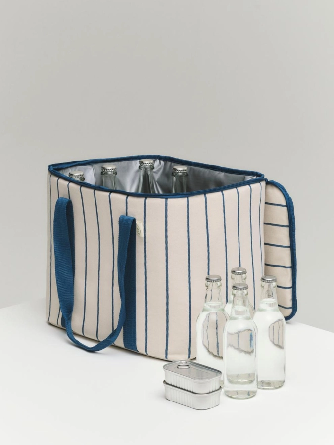 Outdoor Market Cooler Bag M beige with blue stripe.jpg