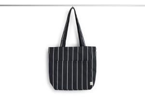 HAY torba OUTDOOR MARKET TOTE BAG-MEDIUM-BLACK WITH BEIGE STRIPE