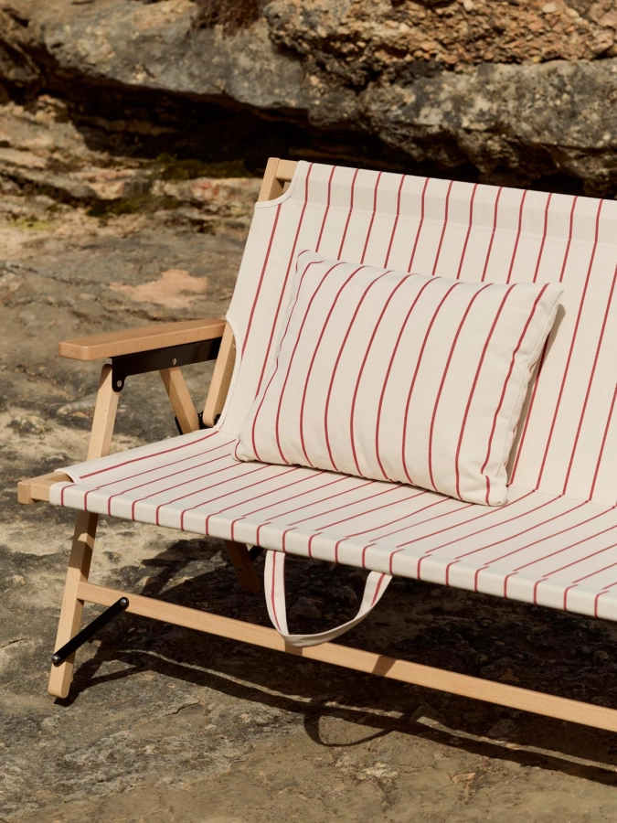 Outdoor Market Folding Sofa beige with red stripe_Outdoor Market Cushion beige with red stripe.jpg